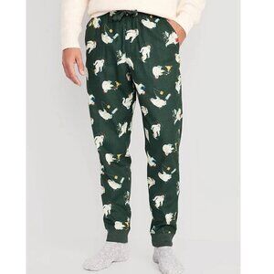 NWT Old Navy Yeti Abominable Snowman Camping Out Jogger Pajama Pants Men XL